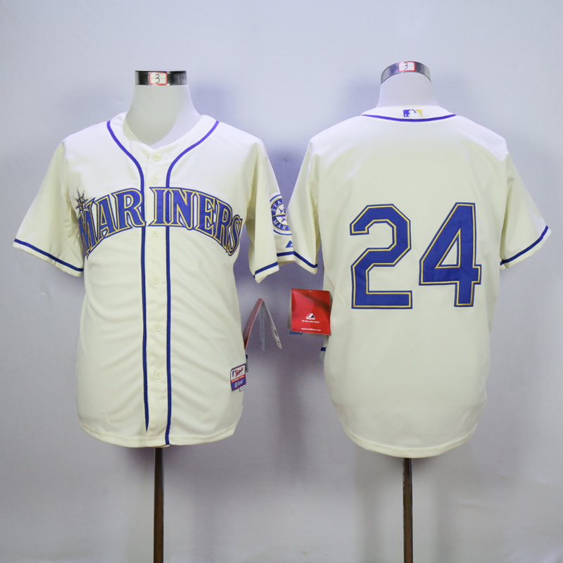 Men Seattle Mariners #24 Griffey Cream MLB Jerseys->seattle mariners->MLB Jersey